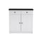 Baxton Studio Lauren White and Brown Kitchen Cabinet with Two Doors and Two Drawers 119-6522 - alternate 1